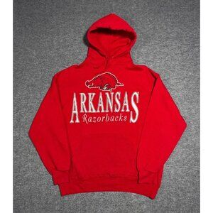 VTG Arkansas Razorbacks Hoodie Mens Large Red Jerzees Crewneck 80's Hogs USA